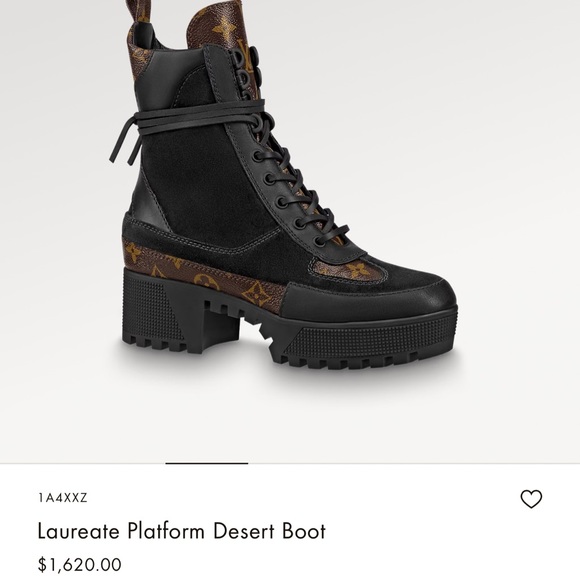 Authentic Louis Vuitton Laureate platform desert boot with snakeskin detail 37 - Picture 8 of 10